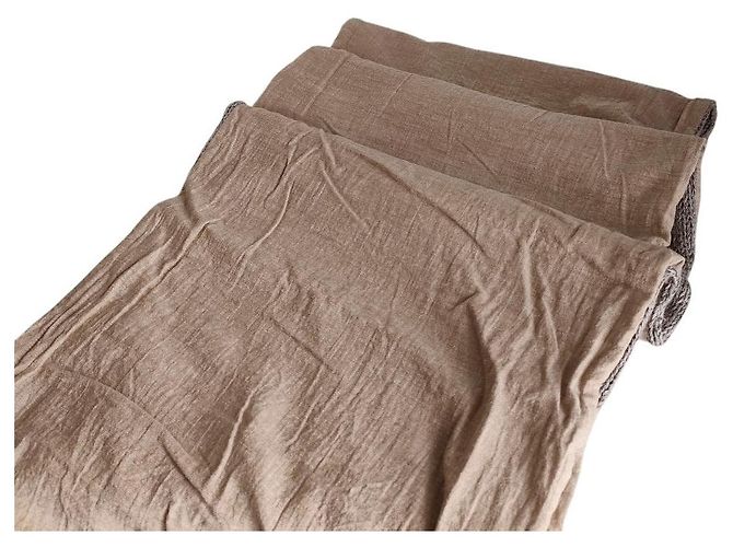 Autre Marque Snood Long French Bull Marrone Beige - vista 3