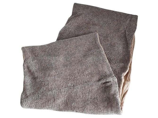 Autre Marque Snood Long French Bull Marrone Beige - vista 4