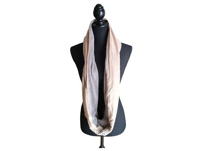 Autre Marque Snood Long French Bull Marrone Beige - vista 6