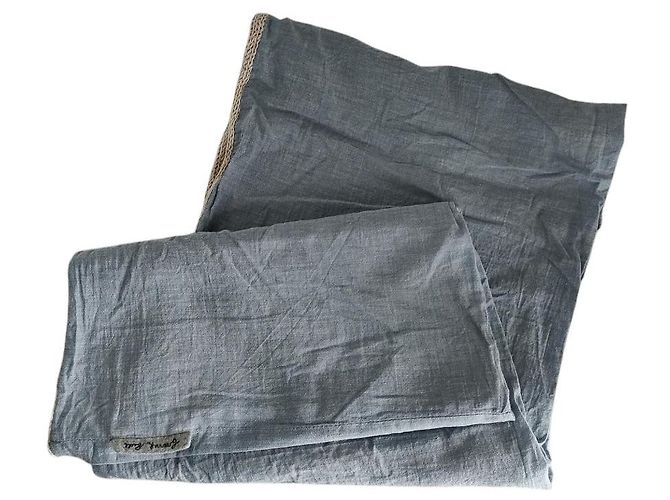 Autre Marque Snood lungo French Bull Blu Beige - vista 3
