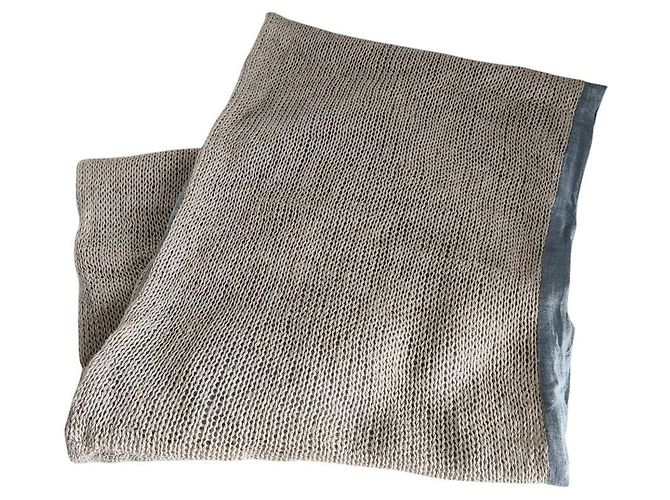 Autre Marque Snood lungo French Bull Blu Beige - vista 7
