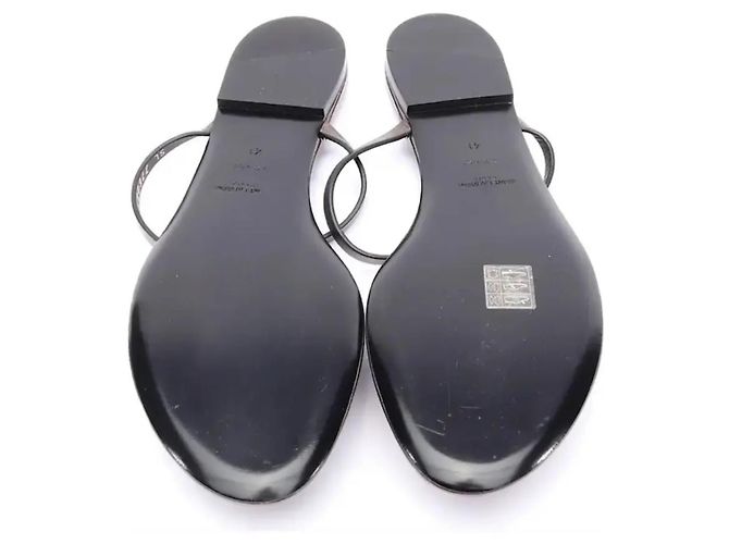 Saint Laurent Sandali Cassandra in Pelle Metallizzata Grigio antracite - vista 6