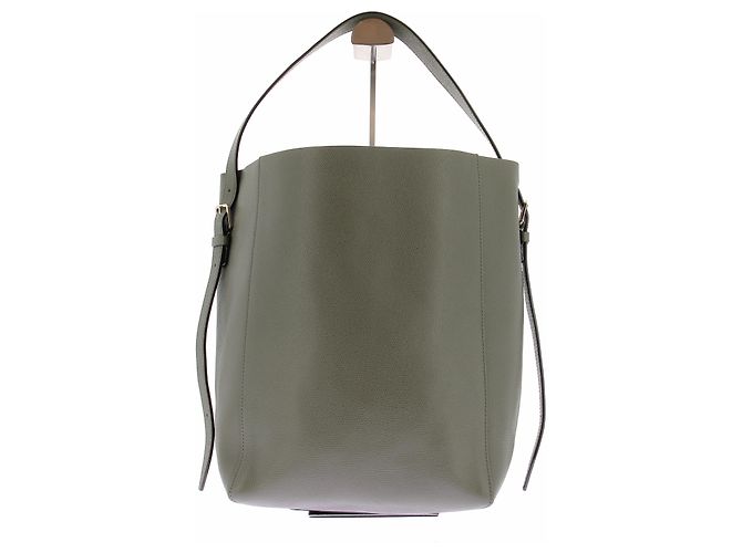 Valextra Borsa tote in pelle kaki Cachi - vista 2