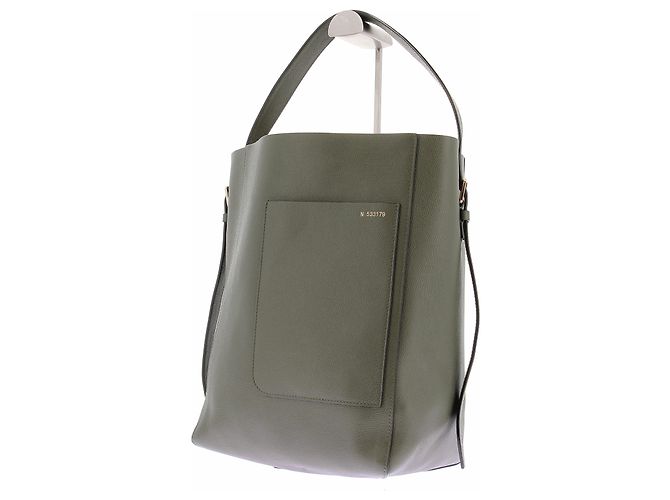 Valextra Borsa tote in pelle kaki Cachi - vista 3