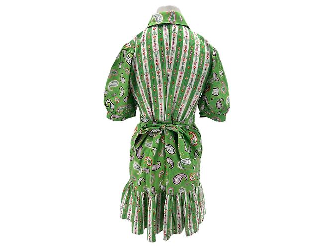 Autre Marque Vestido de algodón estampado verde Hayley Menzies - vista 2