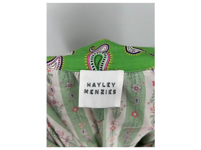 Autre Marque Vestido de algodón estampado verde Hayley Menzies - vista 5