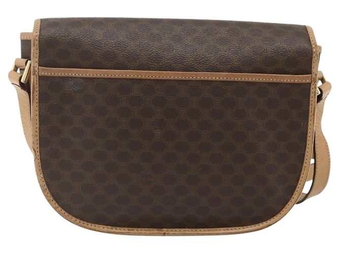 Céline Celine Vintage Macadam Canvas and Leather Marrone - vista 2