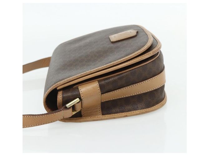 Céline Celine Vintage Macadam Canvas and Leather Marrone - vista 3