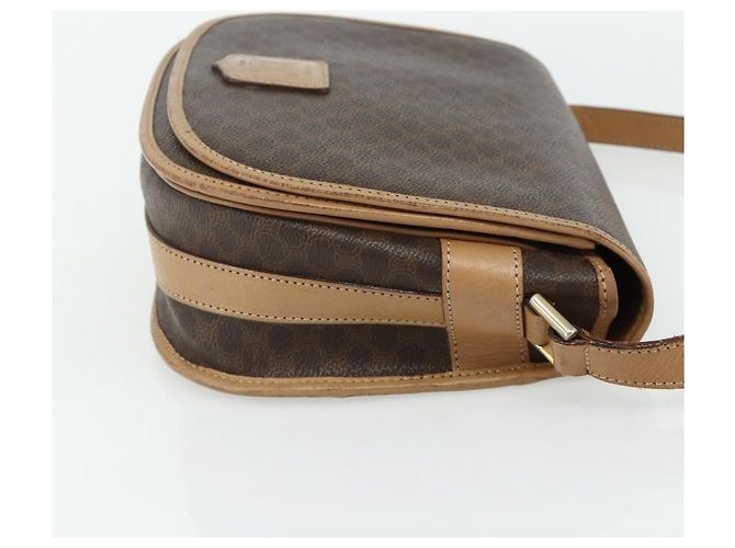 Céline Celine Vintage Macadam Canvas and Leather Marrone - vista 4