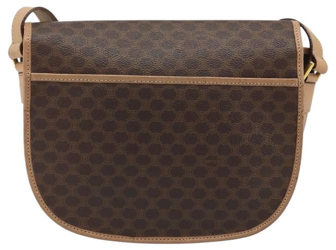 Céline Celine Vintage Macadam Canvas and Leather Marrone - vista 2