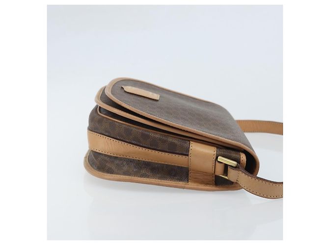 Céline Celine Vintage Macadam Canvas and Leather Marrone - vista 3