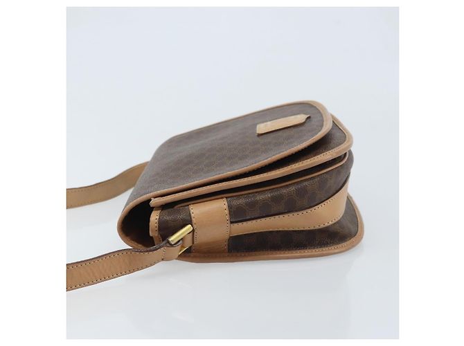 Céline Celine Vintage Macadam Canvas and Leather Marrone - vista 4