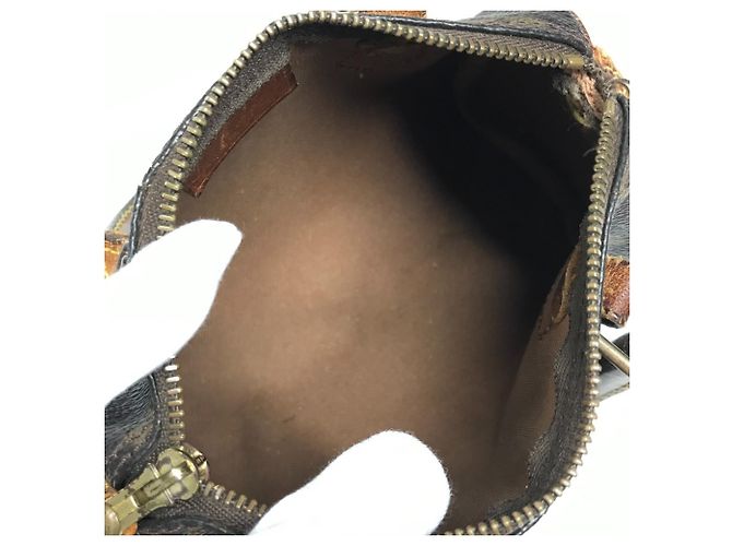 Borsa Louis Vuitton M41534 Monogram Mini Speedy Marrone - vista 12