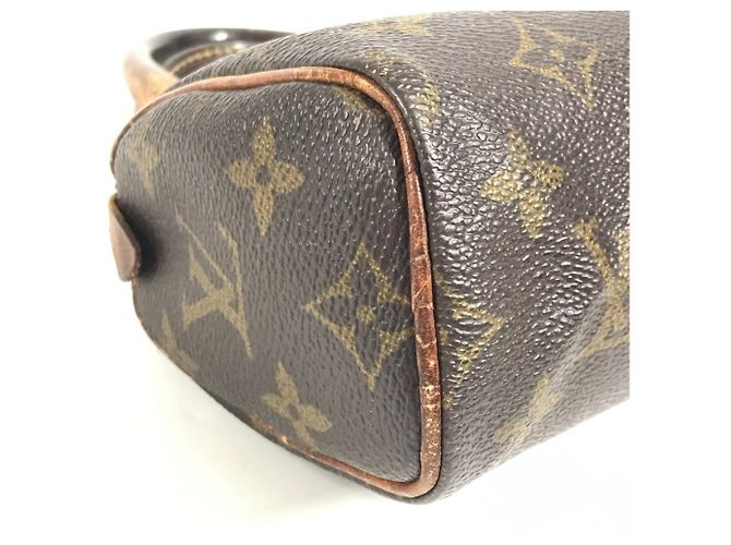 Borsa Louis Vuitton M41534 Monogram Mini Speedy Marrone - vista 7