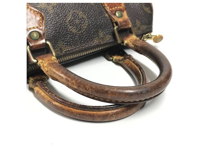 Borsa Louis Vuitton M41534 Monogram Mini Speedy Marrone - vista 8