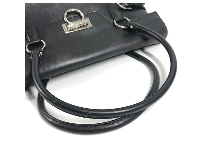 Borsa a tracolla Salvatore Ferragamo con logo Gancini Nero - vista 11