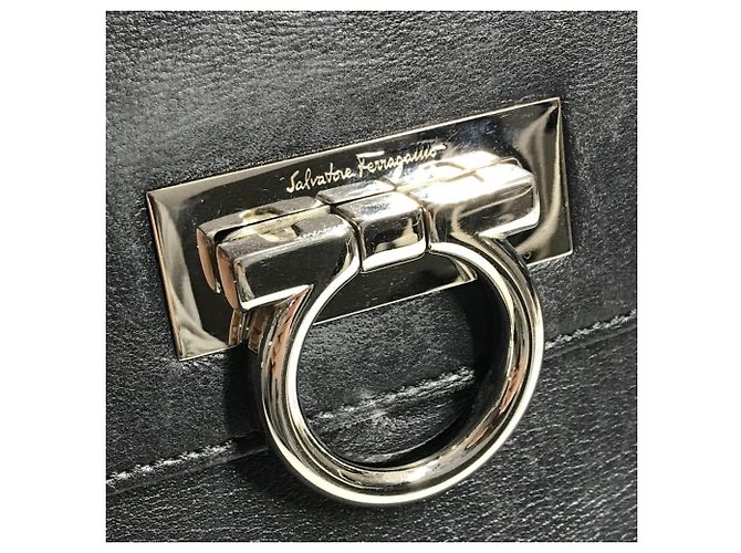 Borsa a tracolla Salvatore Ferragamo con logo Gancini Nero - vista 13