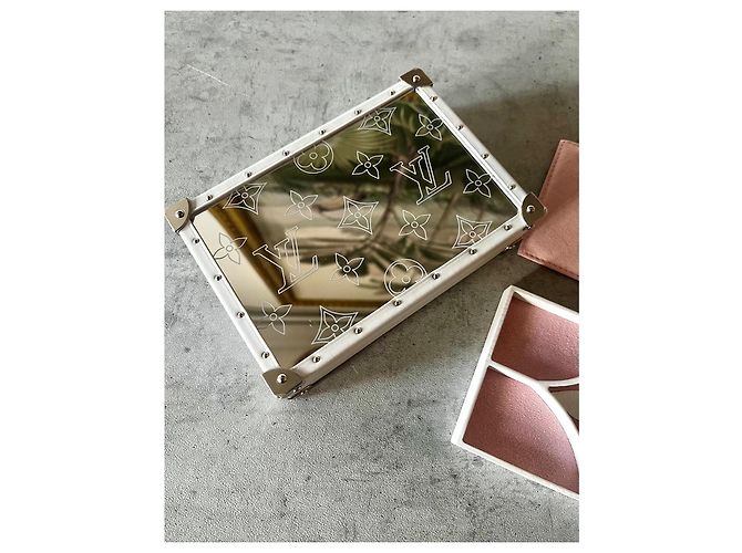 Louis Vuitton Monogram Schmuckkästchen mit Spiegel Pink Weiß - Ansicht 12