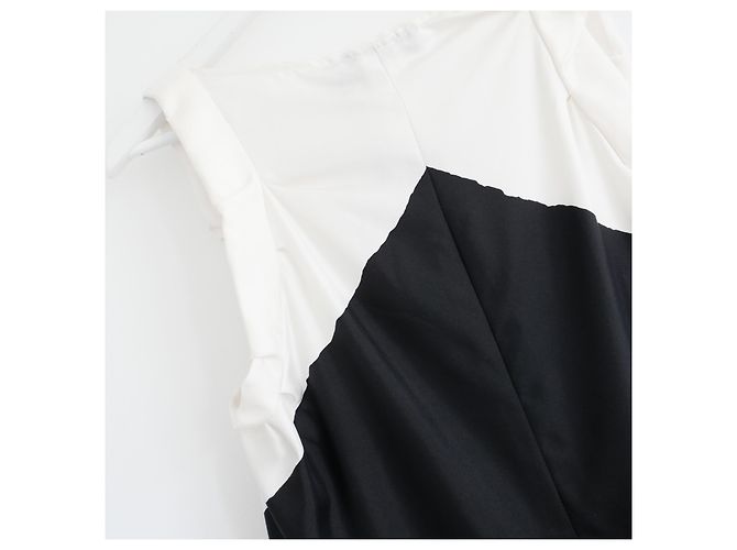 Yves Saint Laurent Vestido de seda estampado Rorschach Stefano Pilati Negro Blanco - vista 4