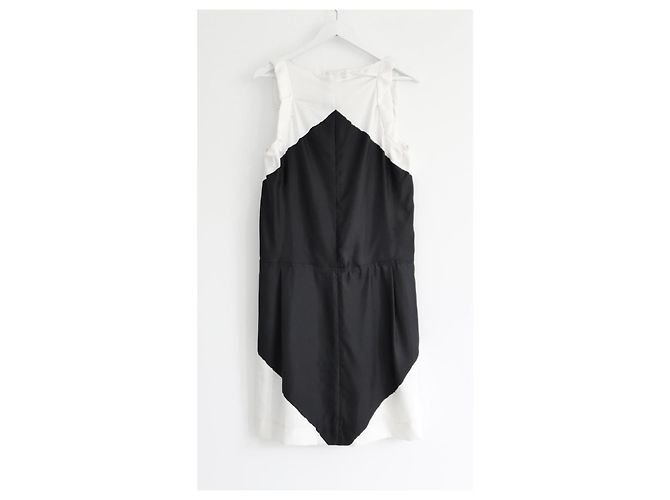 Yves Saint Laurent Vestido de seda estampado Rorschach Stefano Pilati Negro Blanco - vista 5