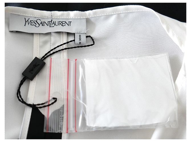 Yves Saint Laurent Vestido de seda estampado Rorschach Stefano Pilati Negro Blanco - vista 6