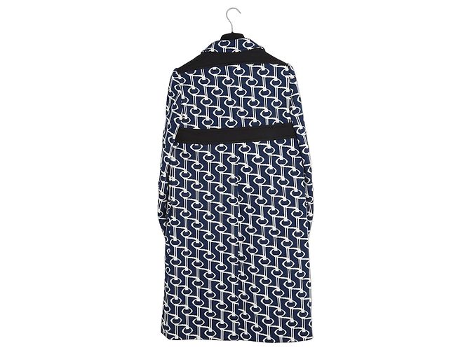 Prada Abrigo Capa Jacquard Geométrico Azul Marino - vista 2