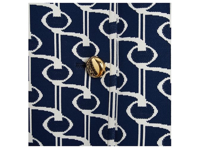Prada Abrigo Capa Jacquard Geométrico Azul Marino - vista 4
