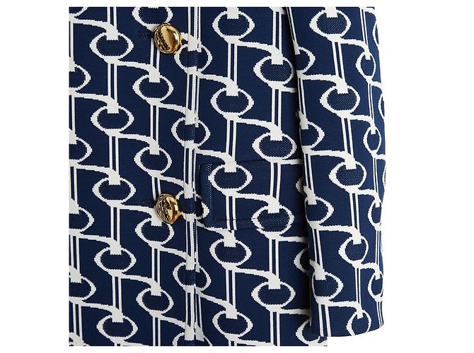 Prada Abrigo Capa Jacquard Geométrico Azul Marino - vista 6