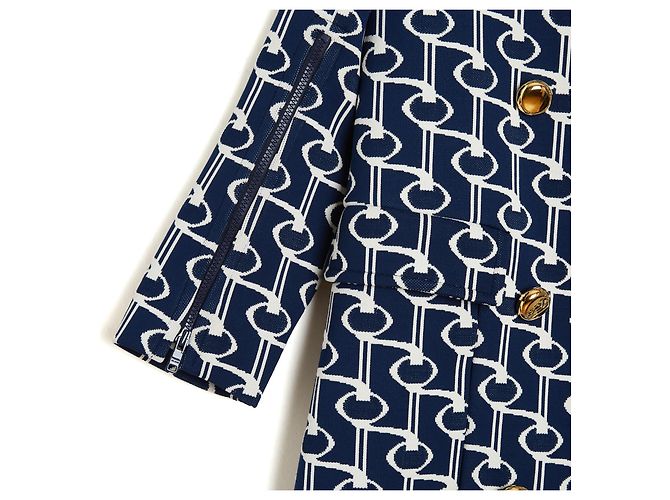 Prada Abrigo Capa Jacquard Geométrico Azul Marino - vista 7