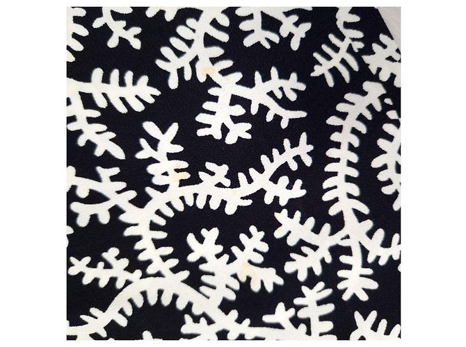 Falda Yves Saint Laurent Rive Gauche Estampado Botánico 1980 Negro Blanco - vista 6