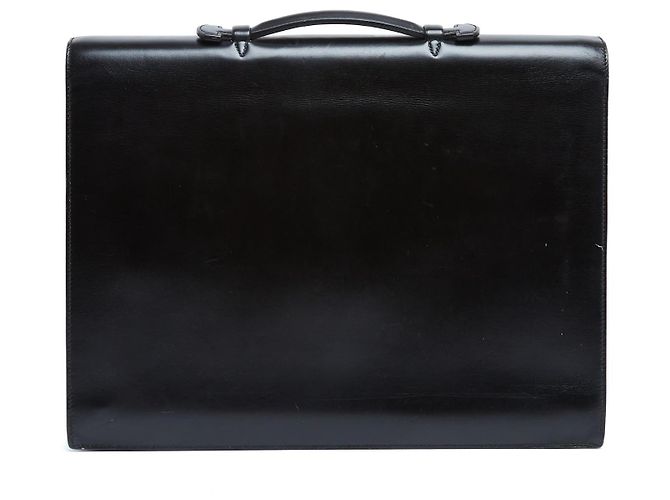Hermès Sac à Dépêches 41 Valigetta Pelle Box Nera Nero - vista 3