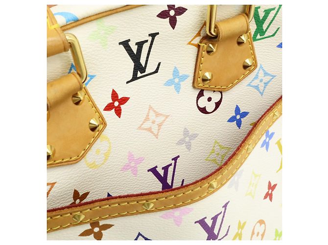 Borsa Louis Vuitton Monogram Multicolor Trouville Blanc Bianco - vista 10