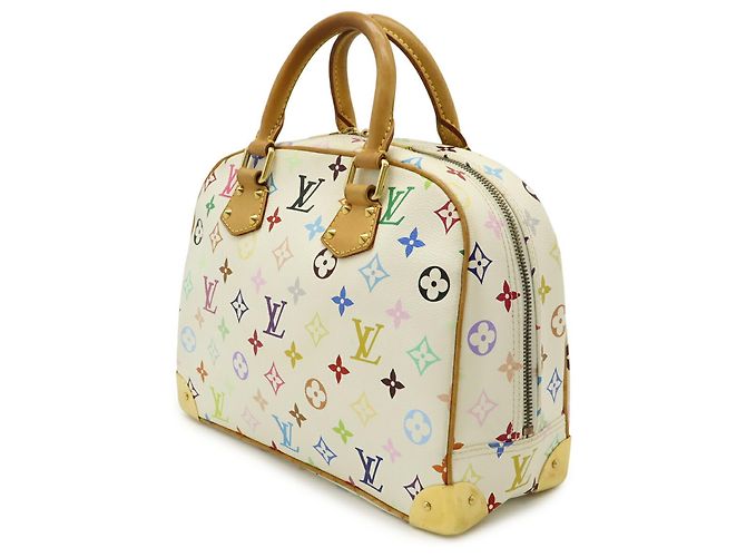 Borsa Louis Vuitton Monogram Multicolor Trouville Blanc Bianco - vista 3
