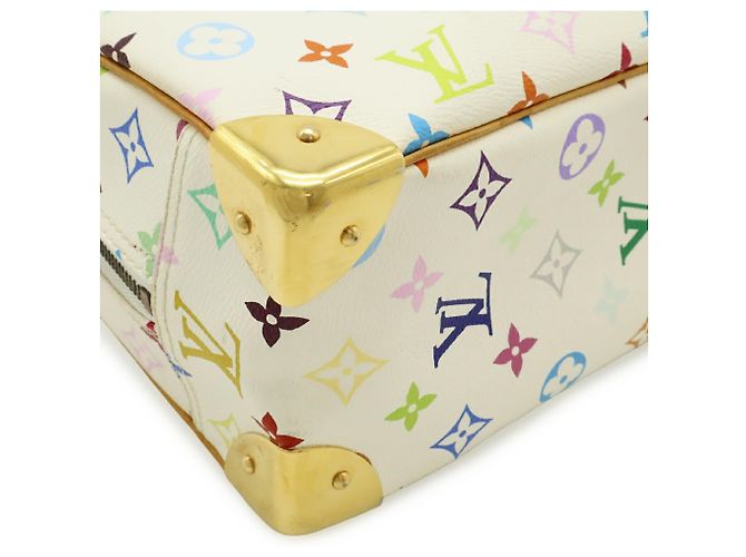 Borsa Louis Vuitton Monogram Multicolor Trouville Blanc Bianco - vista 4