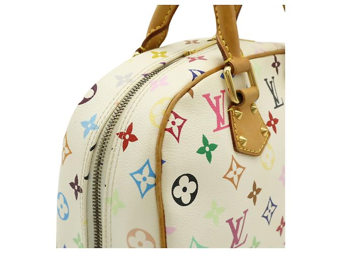 Borsa Louis Vuitton Monogram Multicolor Trouville Blanc Bianco - vista 8