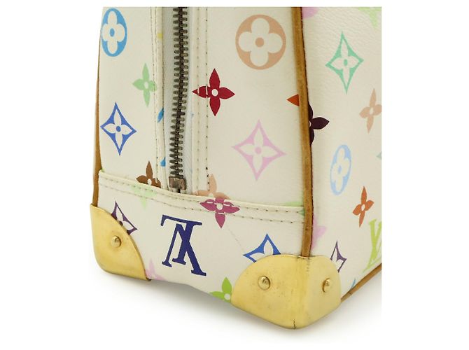 Borsa Louis Vuitton Monogram Multicolor Trouville Blanc Bianco - vista 9