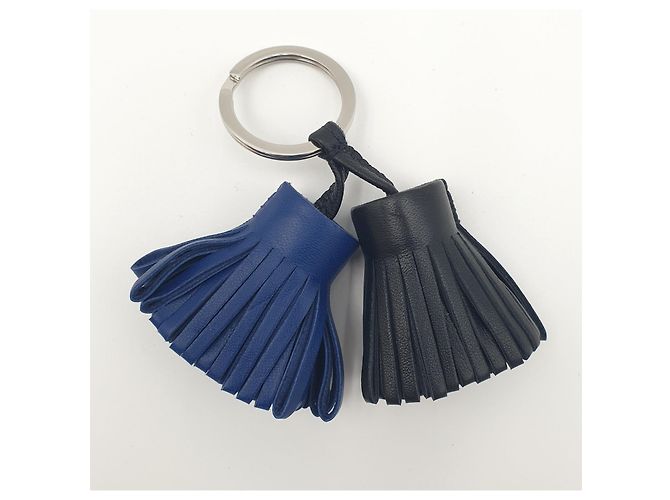Hermès Carmen Uno-Dos Schlüsselanhänger Noir/Bleu Schwarz Blau Marineblau Dunkelblau - Ansicht 2