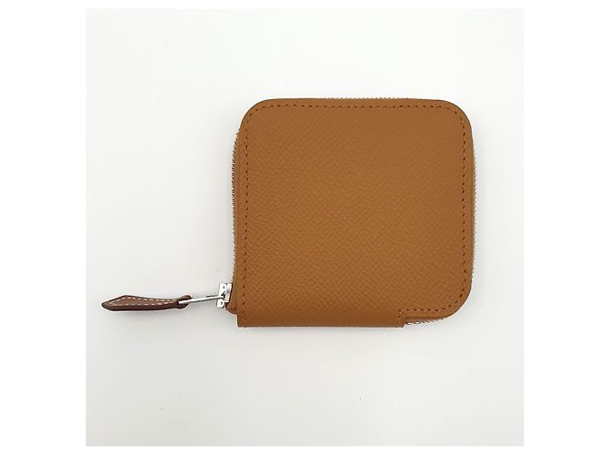 Silk In Hermès Silk'In Porta-moedas Pele Epsom Sesame Paprika-Rose Pop Castanho claro - vista 2