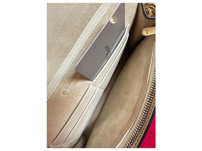 Dior Portafoglio con Catena Studded in pelle Bianco Crudo Bianco sporco Gold hardware - vista 9