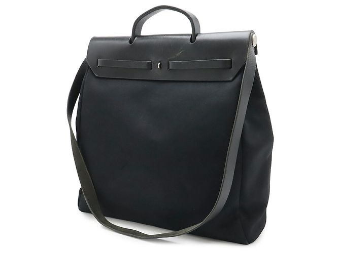 Hermès HERMES Herbag MM Handtasche Schultertasche Schwarz - Ansicht 3