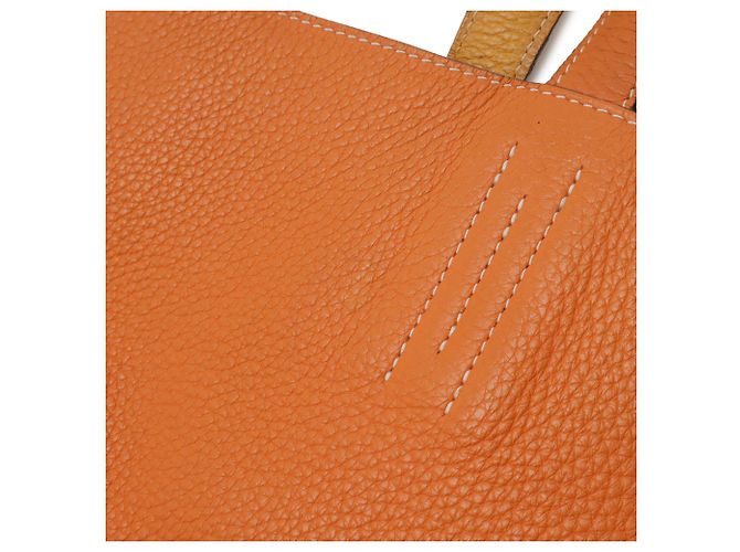 Hermès Borsa Tote Hermes Double Sens 45 Arancione Giallo - vista 6