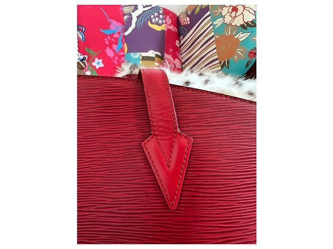 Saint Jacques Borsa Louis Vuitton Saint-Jacques in pelle Epi rossa Rosso - vista 13