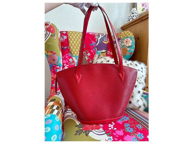 Saint Jacques Borsa Louis Vuitton Saint-Jacques in pelle Epi rossa Rosso - vista 6