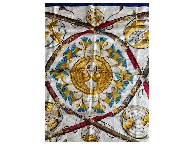 Hermès Sciarpa di Seta Daïmyo Princes du Soleil Levant 90cm Blu navy - vista 2