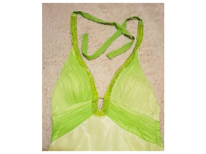 Autre Marque Abito da Cerimonia in Seta Chiffon Giallo e Verde Verde chiaro - vista 16