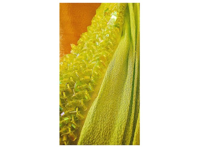 Autre Marque Abito da Cerimonia in Seta Chiffon Giallo e Verde Verde chiaro - vista 6