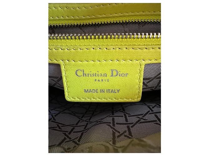 Dior Lady Dior Medium Borsa a Mano - Pelle Giallo Anice Verde chiaro - vista 13