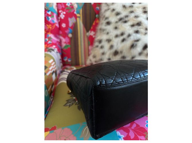 Dior Lady Dior Medium Borsa in pelle d'agnello nera Nero - vista 18