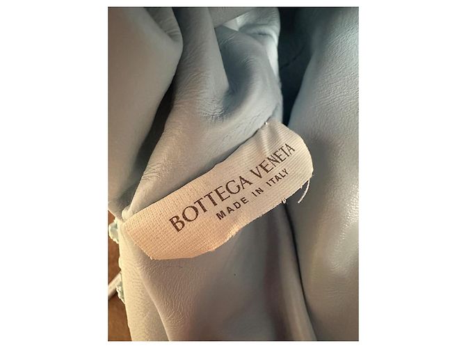 Borsa Pouch Bottega Veneta in Raffia Azzurro Turchese Chiaro Blu Blu chiaro - vista 7