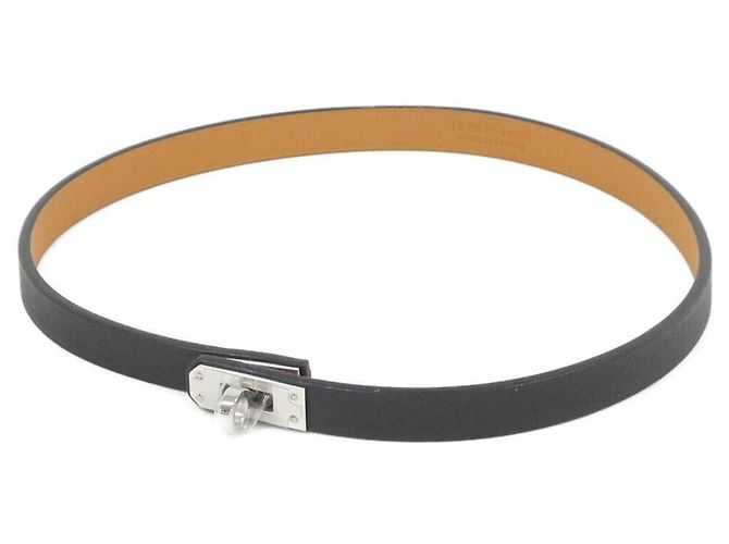 Choker Mini Kelly in pelle Swift nera Hermès Nero - vista 2